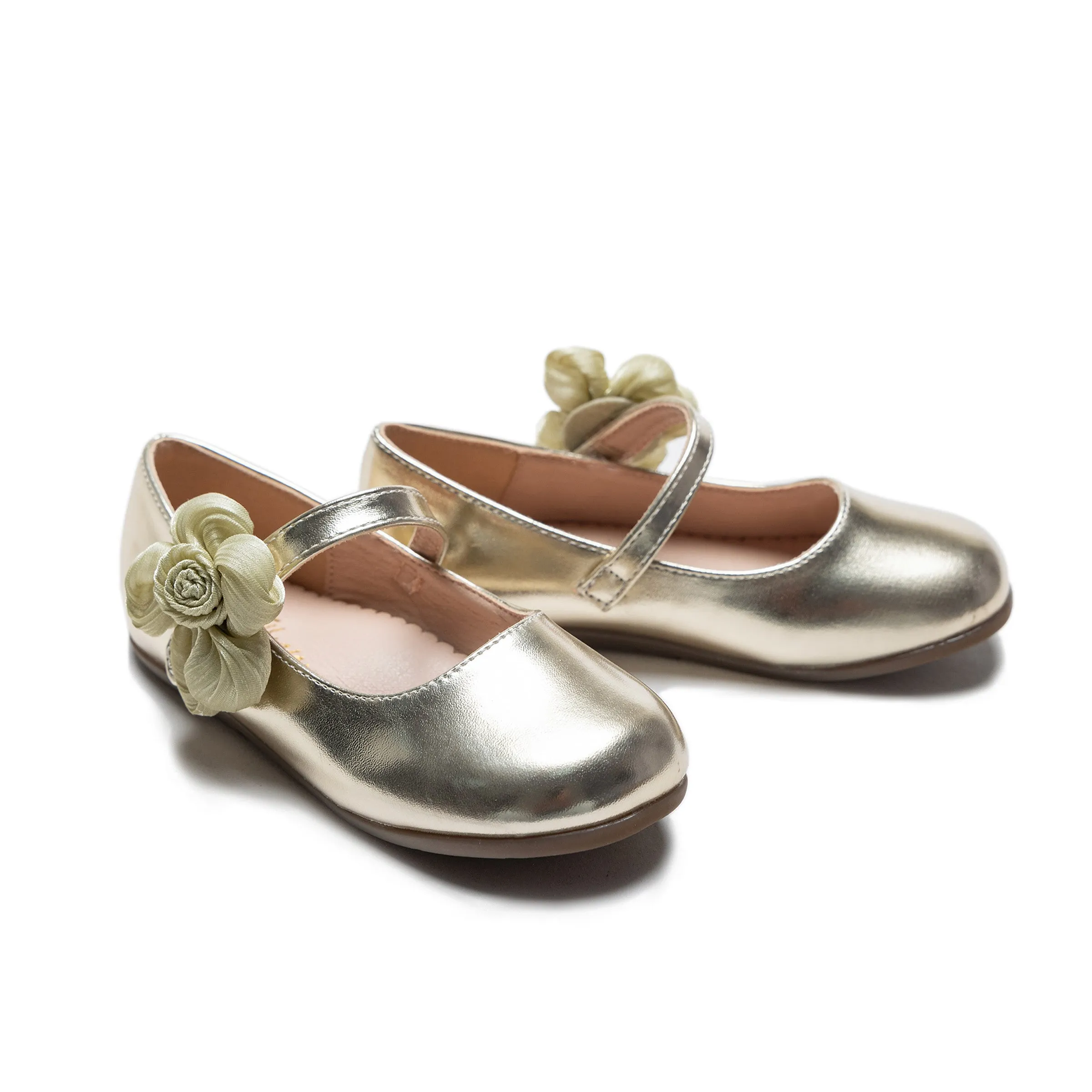Gold Yasmine Blooming Flats