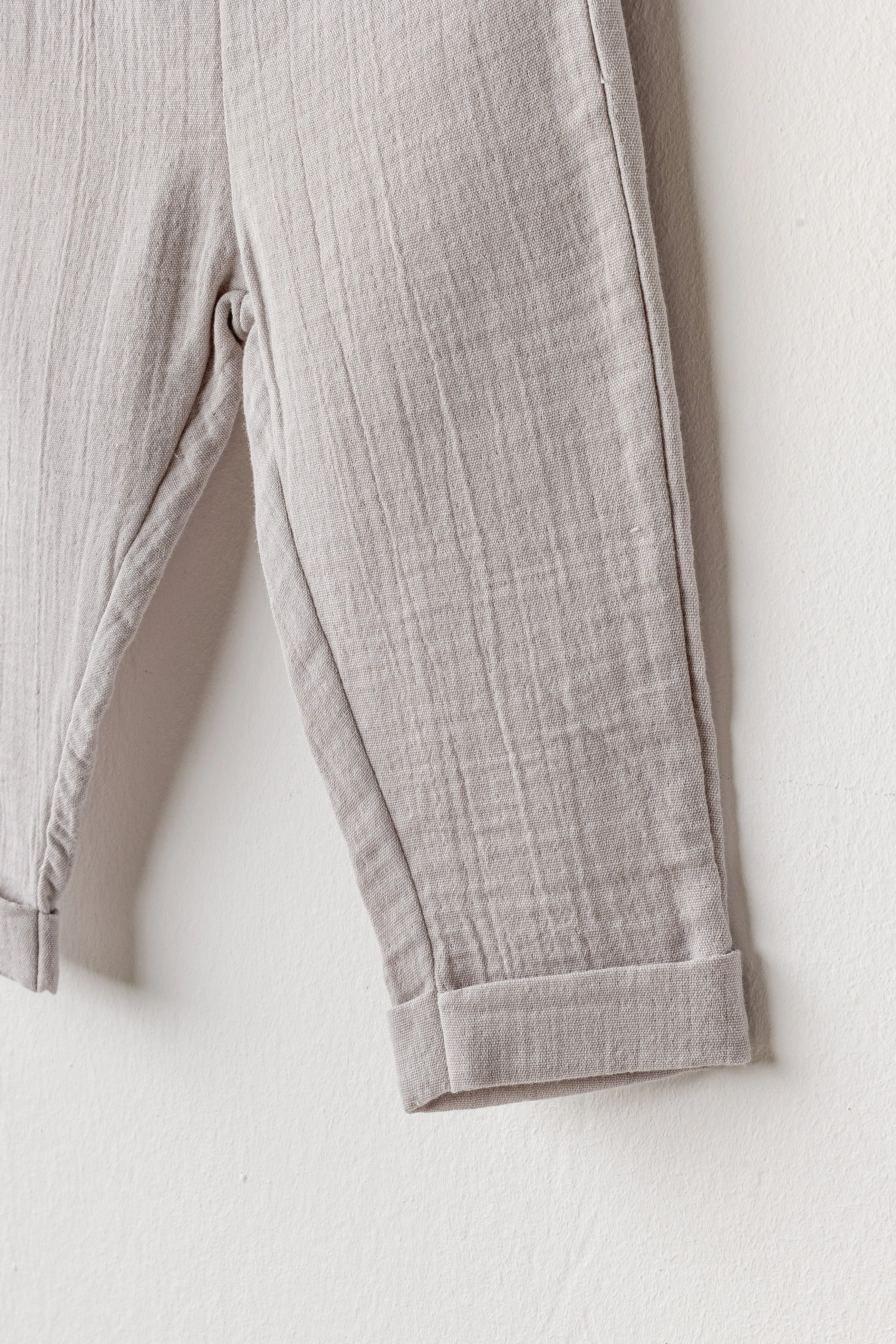 Grey Muslin Bowtie Outfit Set