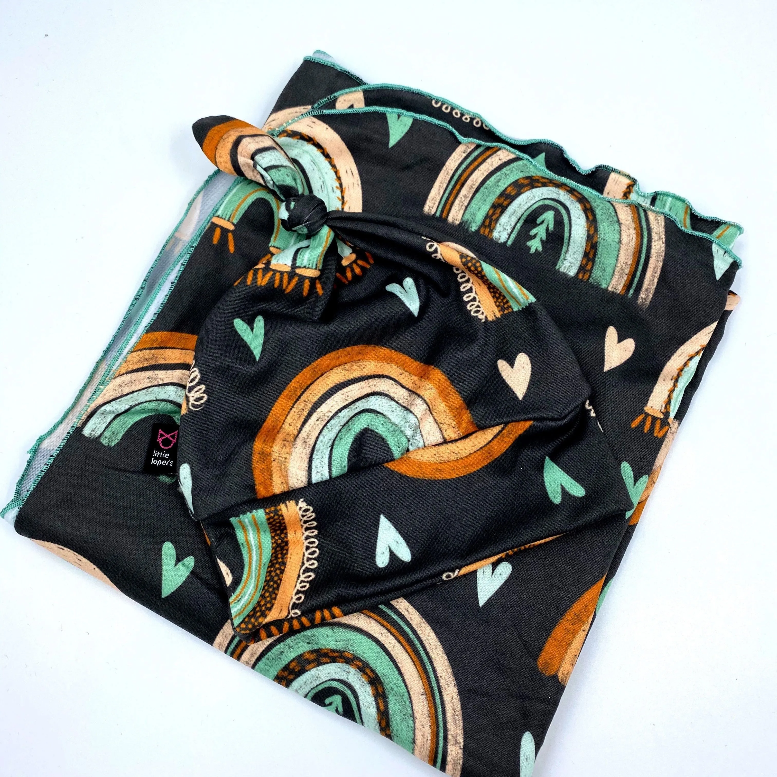Grey Rainbow Swaddle Blanket Set