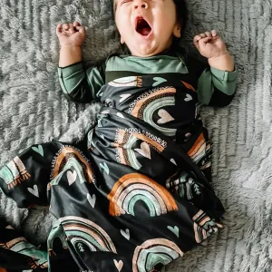 Grey Rainbow Swaddle Blanket Set