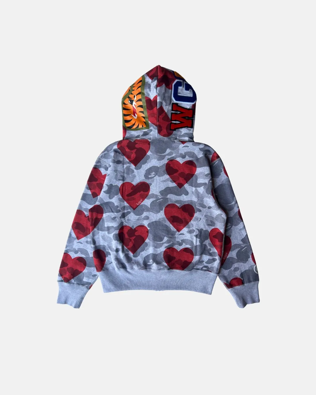 I Love Bape Shark Full Zip Hoodie Grey