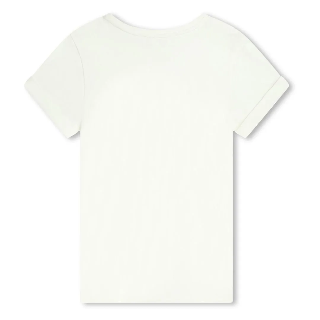 Ivory Logo Embroidered Jersey T-Shirt