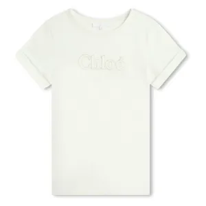Ivory Logo Embroidered Jersey T-Shirt