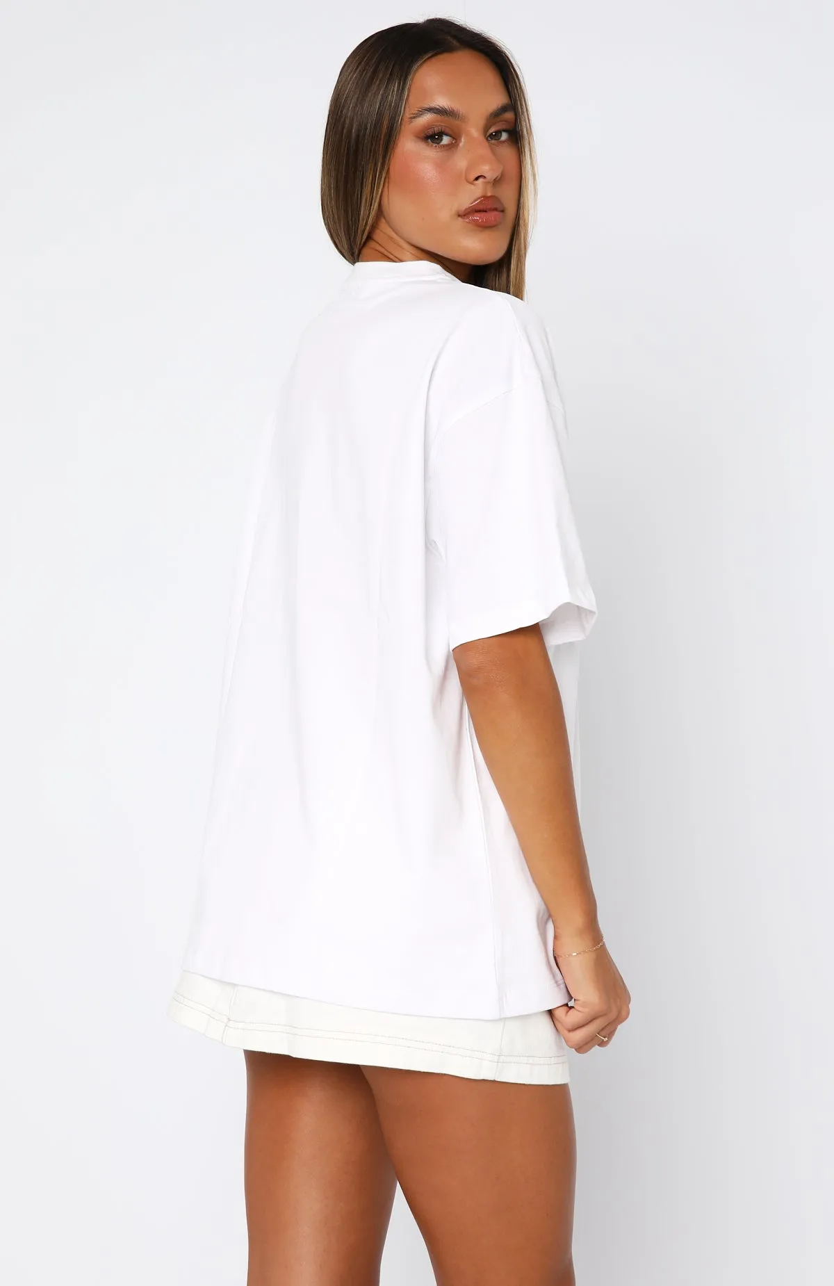 Kick Your Feet Up Oversized Tee White