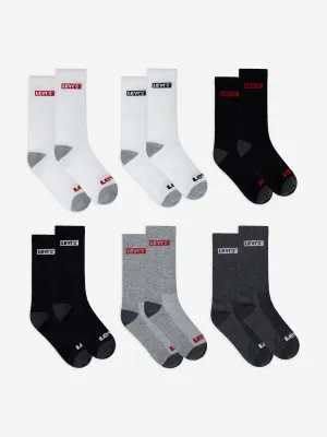 Kids Box Tab Mid Cut 6 Pack Socks Set in Grey