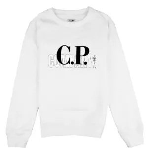 Kids CP Company White Logo Sweatshirt