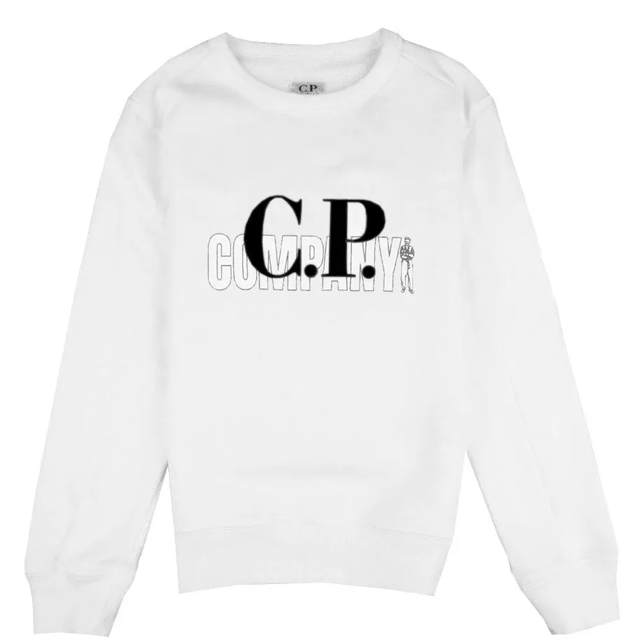 Kids CP Company White Logo Sweatshirt