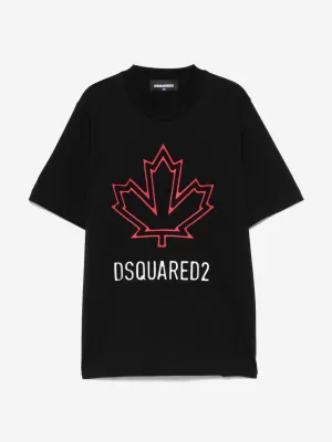 Kids Maple Leaf Logo T-Shirt in Black