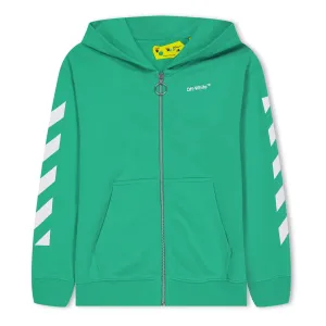 Kids Off-White Green Logo Hoodie