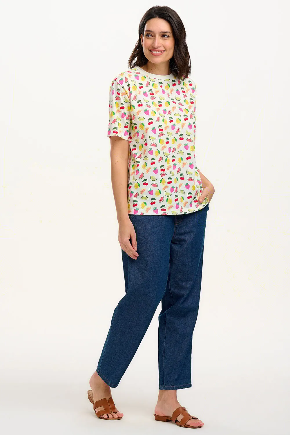 Kinsley Relaxed T-Shirt - Cream. Fruit Salad
