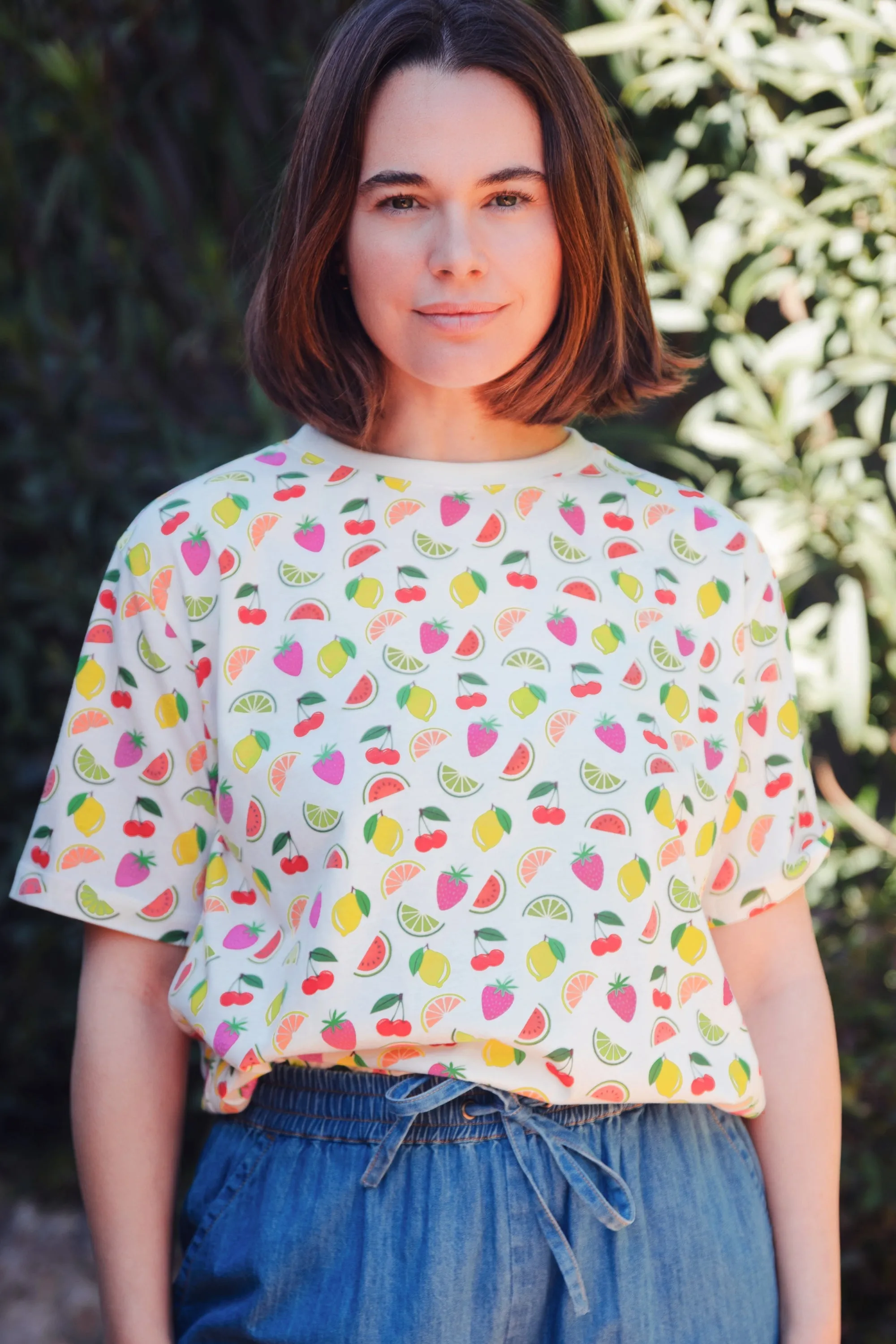 Kinsley Relaxed T-Shirt - Cream. Fruit Salad