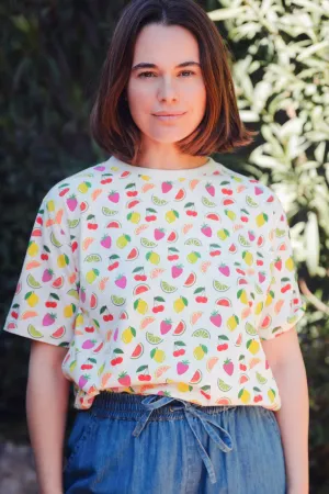 Kinsley Relaxed T-Shirt - Cream. Fruit Salad