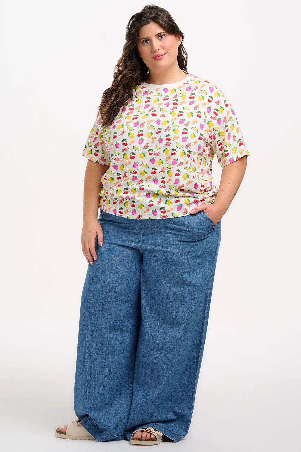 Kinsley Relaxed T-Shirt - Cream. Fruit Salad