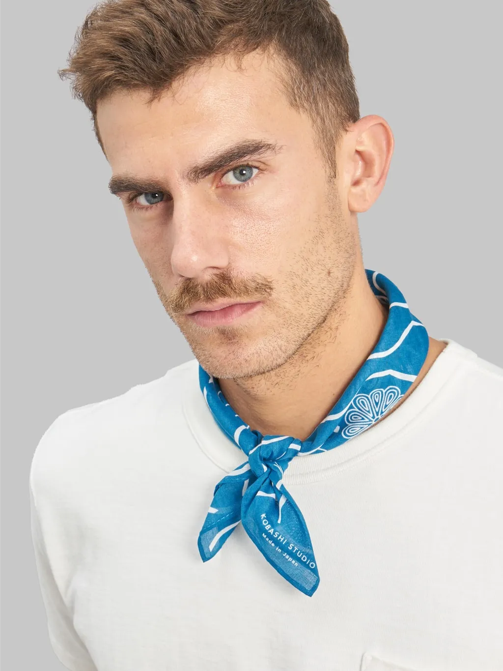 Kobashi Studio Modern Classic Kikumon Bandana Light Blue