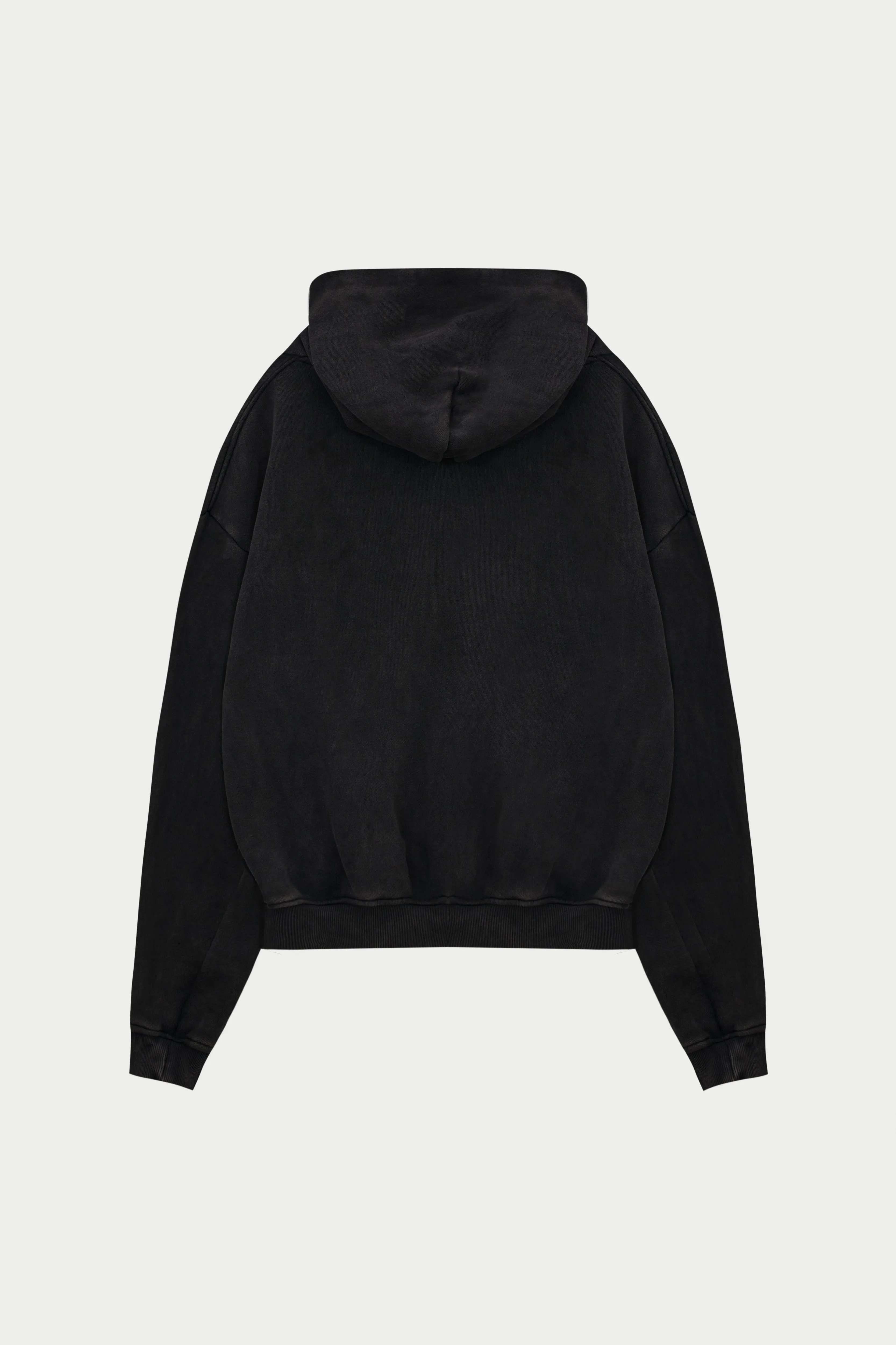 LAUNDERED CLASSICS ZIP THROUGH HOODIE - CHARCOAL