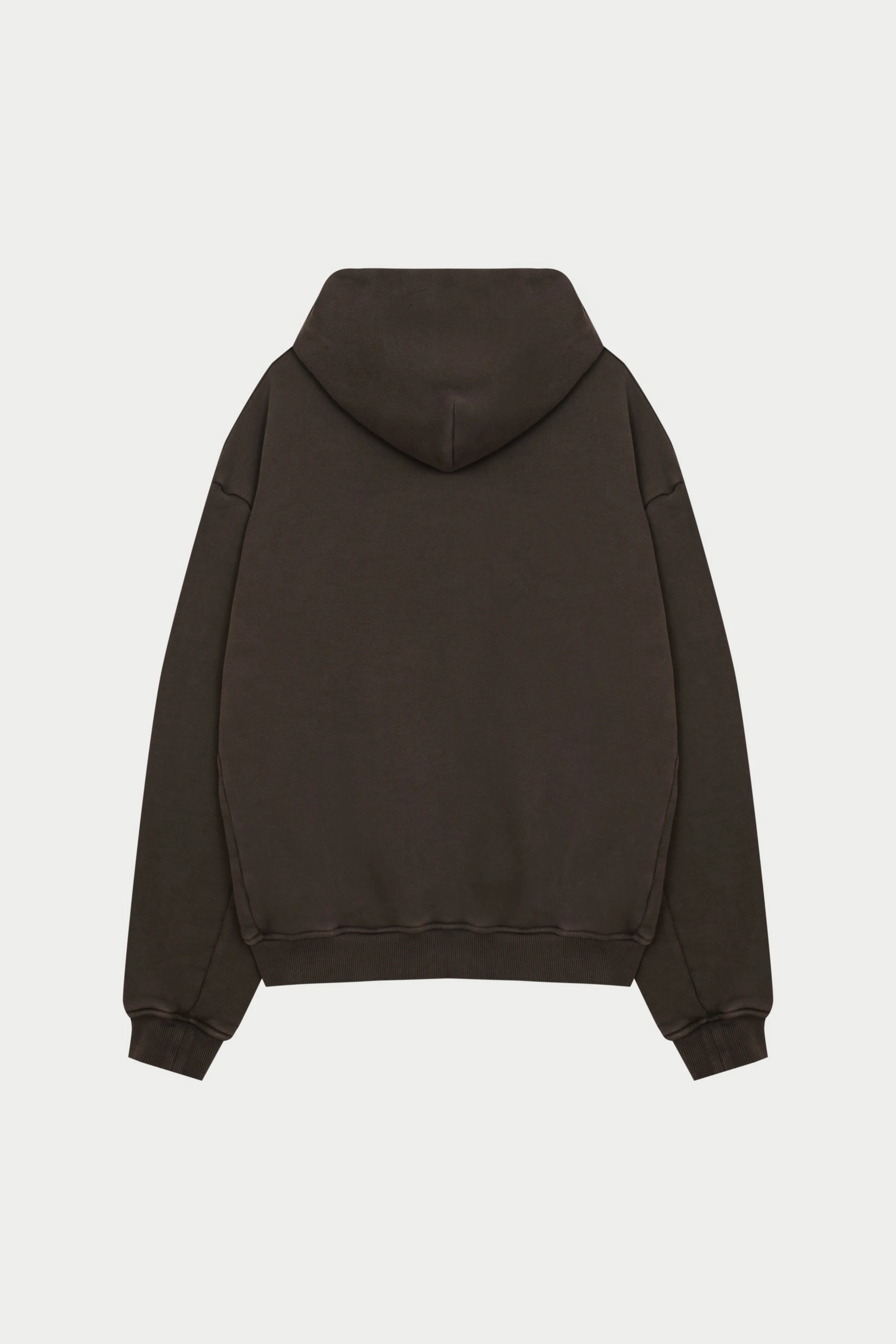 LAUNDERED CLASSICS ZIP THROUGH HOODIE - WASHED BROWN