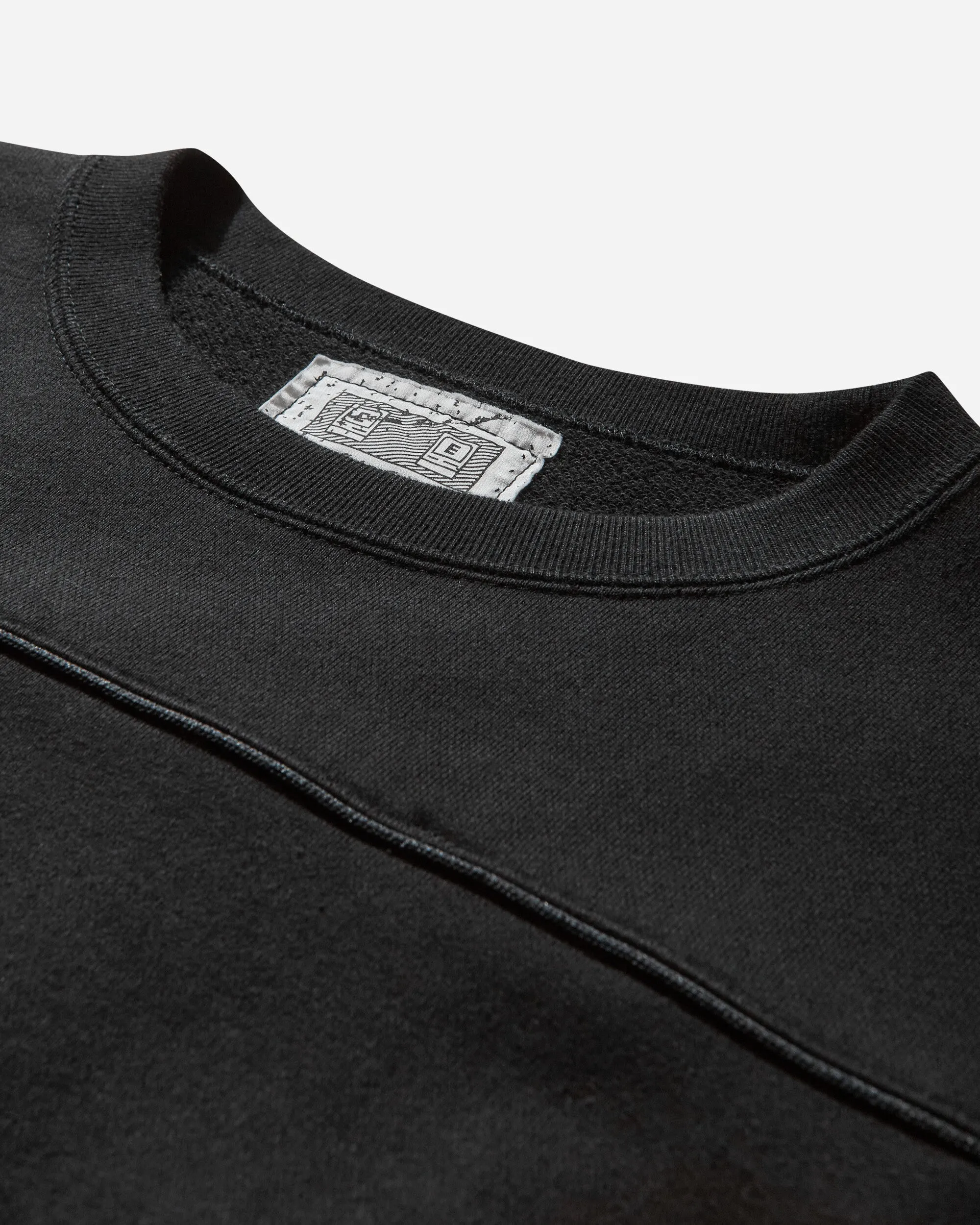 Men's Cotton Track Crewneck Sweatshirt Black