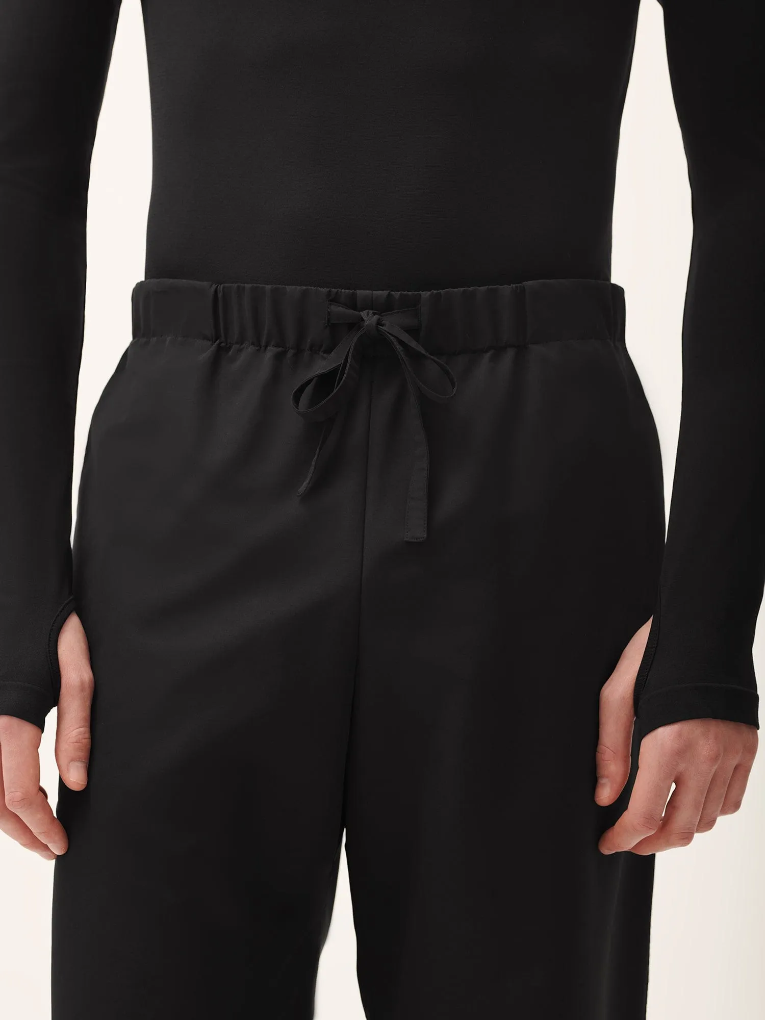 Men's (gaia)PLNT Nylon Straight Leg Track Pants—Black
