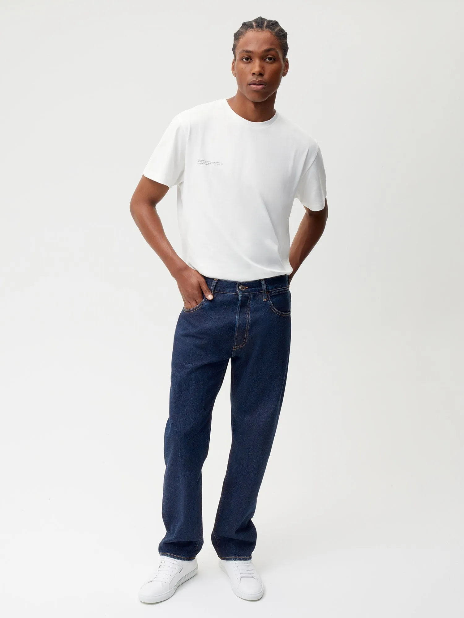 Mens Nettle Denim Straight Leg Jeans—rinse wash
