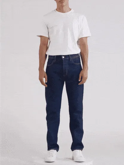 Mens Nettle Denim Straight Leg Jeans—rinse wash