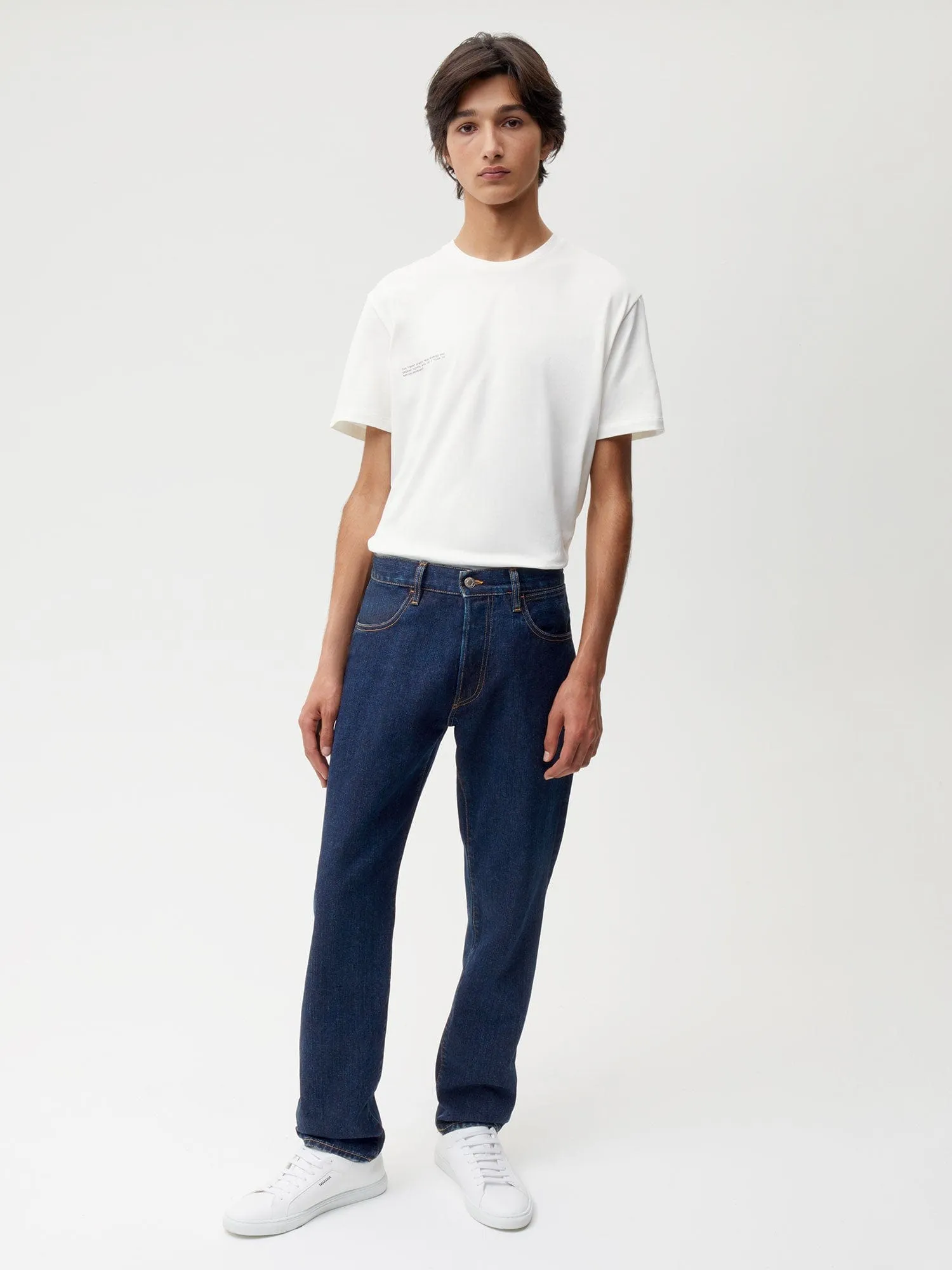 Mens Nettle Denim Straight Leg Jeans—rinse wash