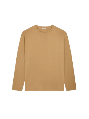 Mens Regenerative Merino Wool Sweater—camel