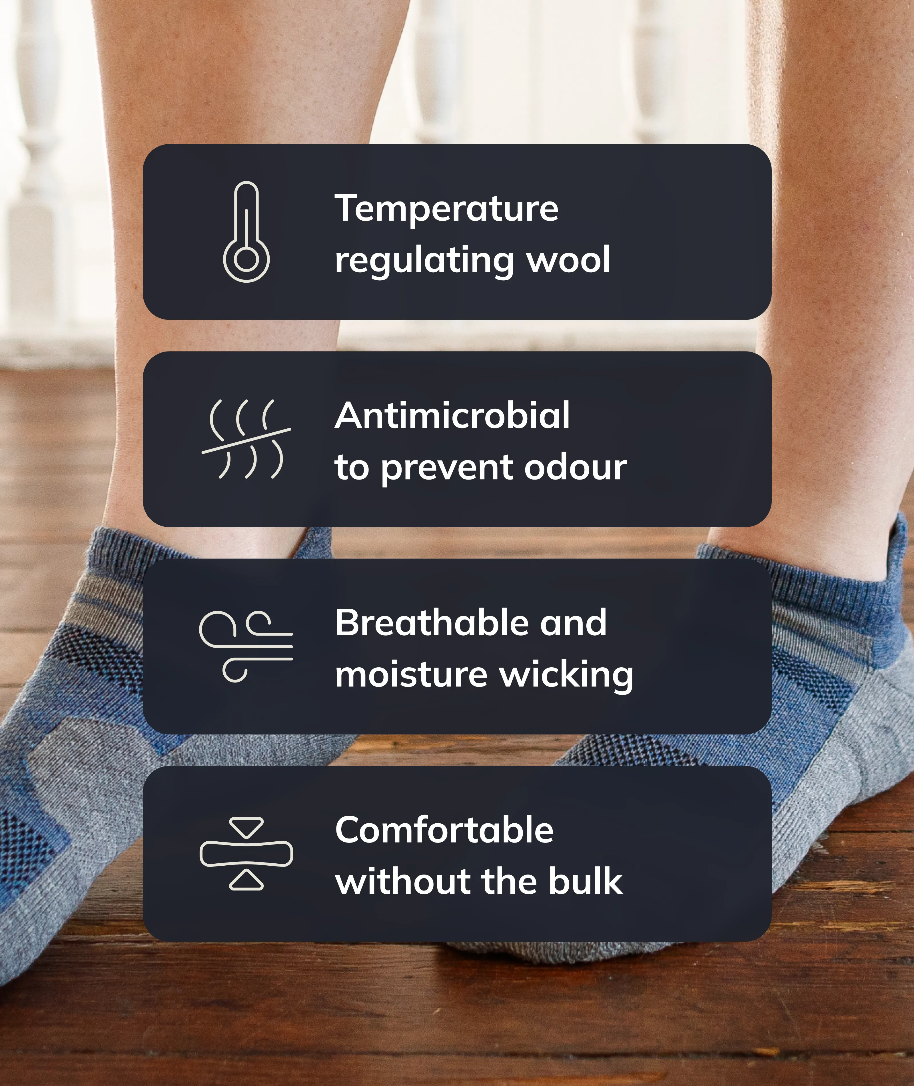 Merino Ankle Socks Off White