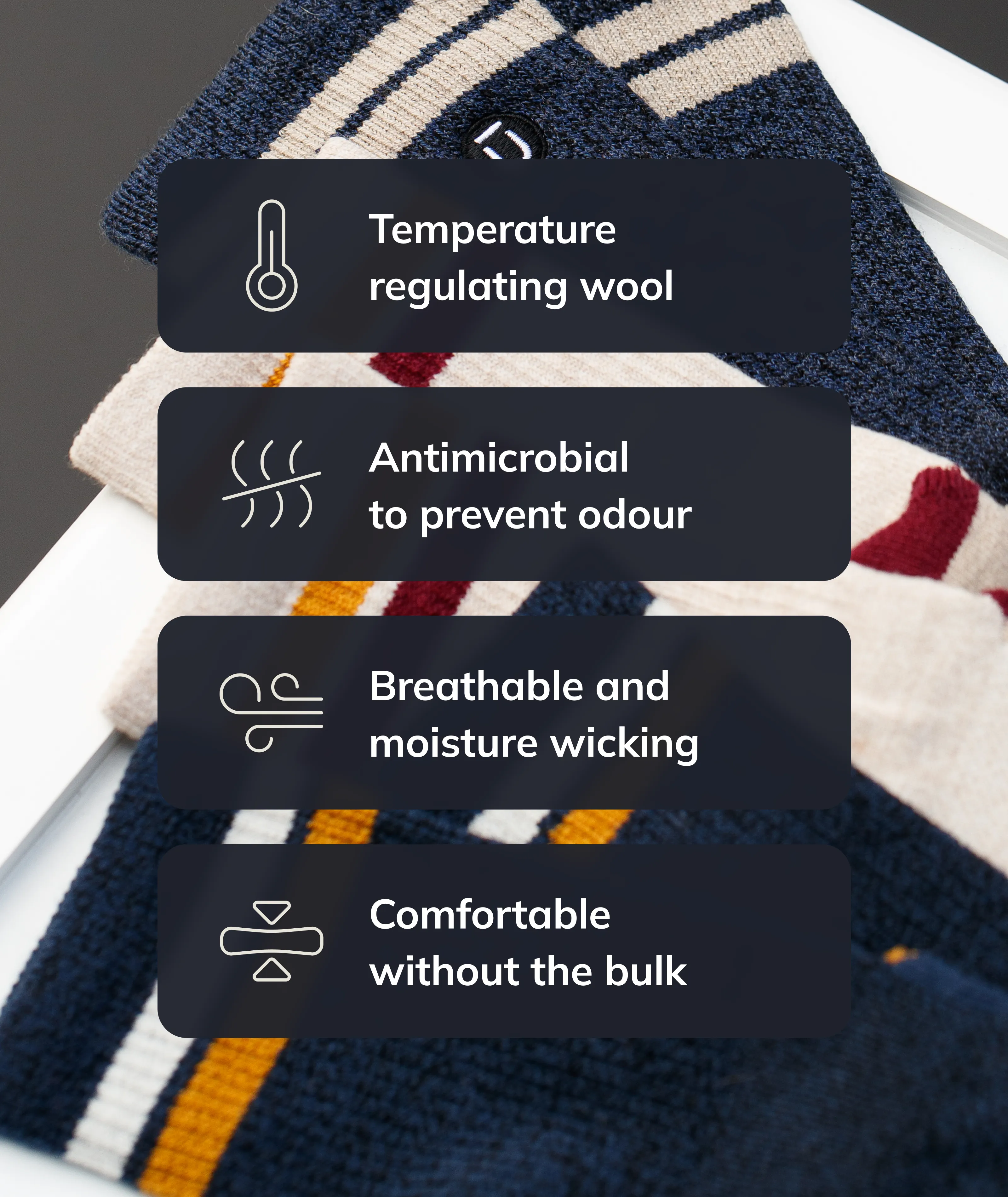 Merino Crew Socks Cobalt