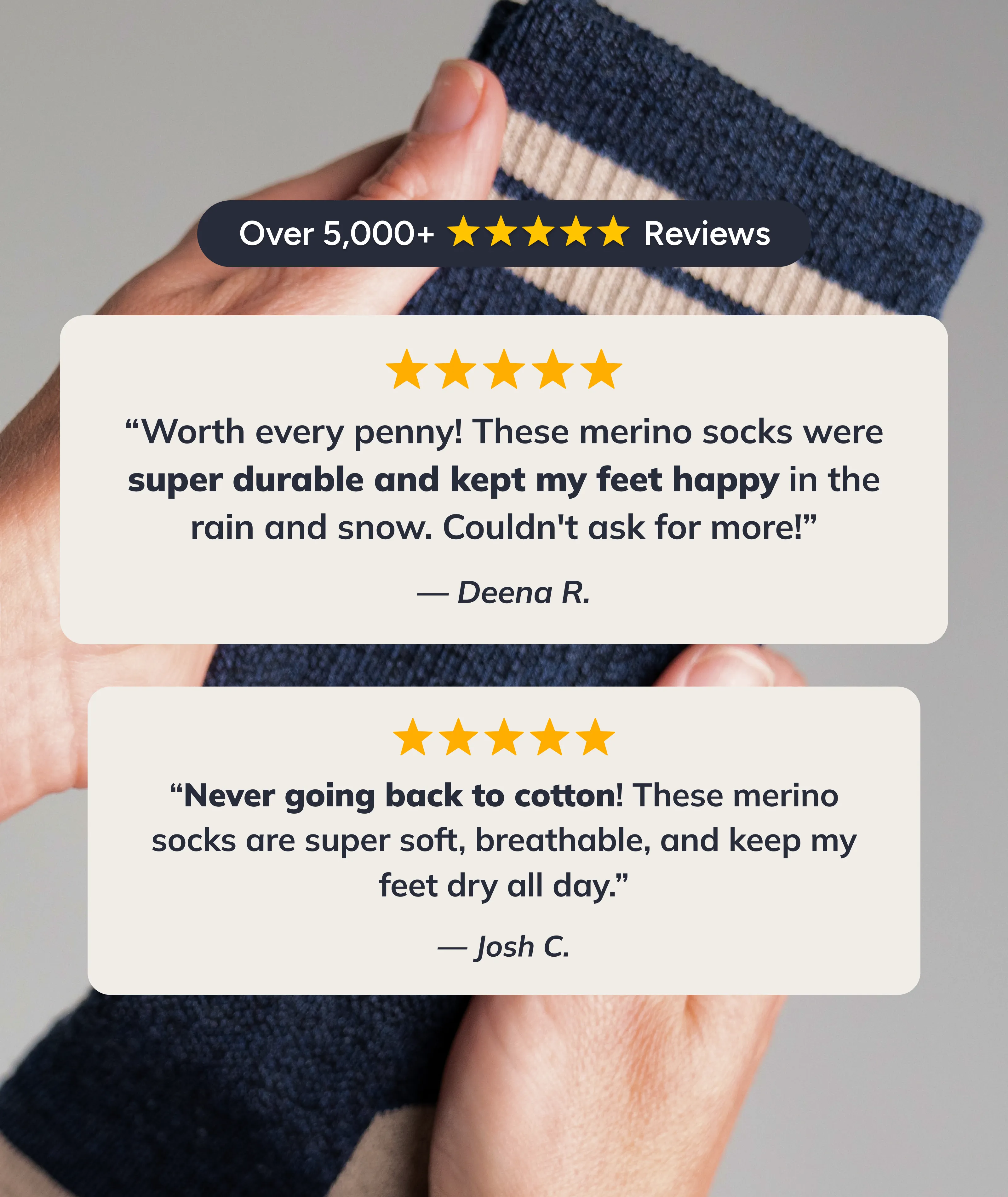 Merino Crew Socks Cobalt