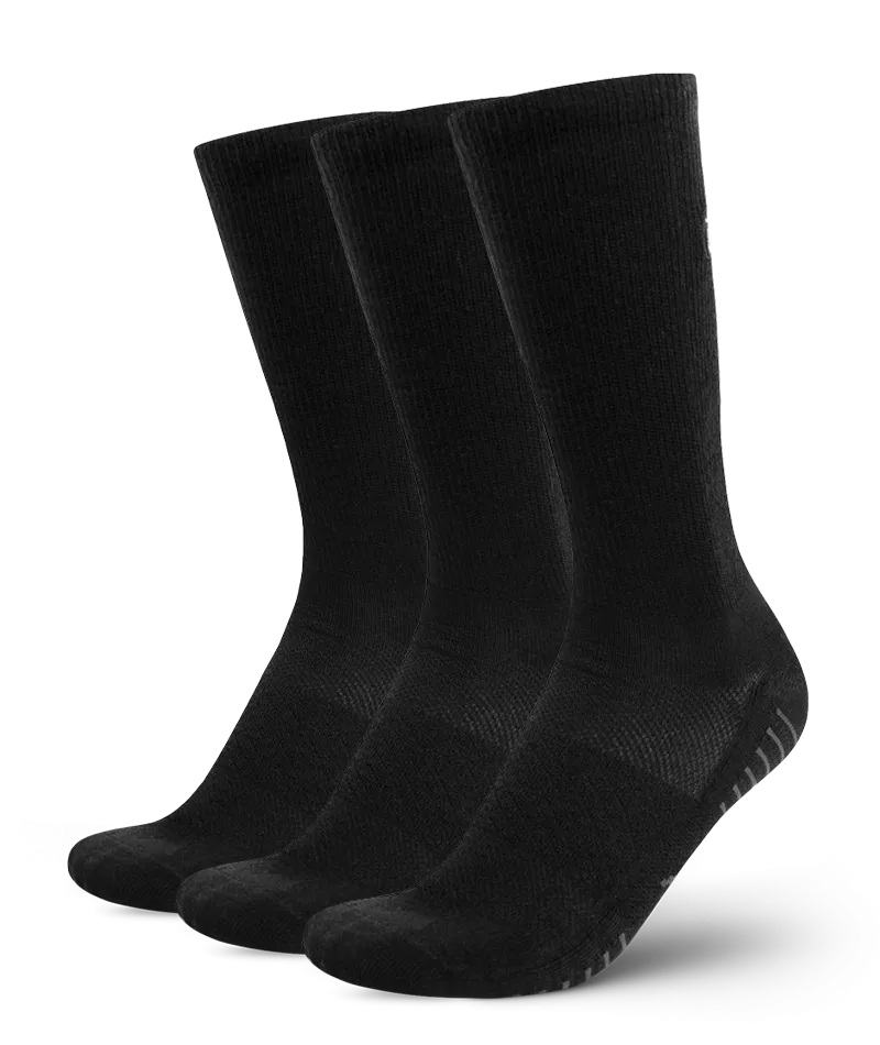 Merino Lite Crew Socks Black 3-Pack