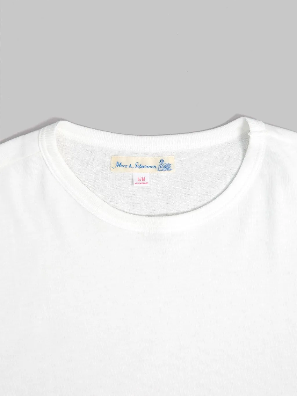 Merz b. Schwanen 2M15 Sturdy Jersey 6.8oz Crewneck Classic Fit T-Shirt White