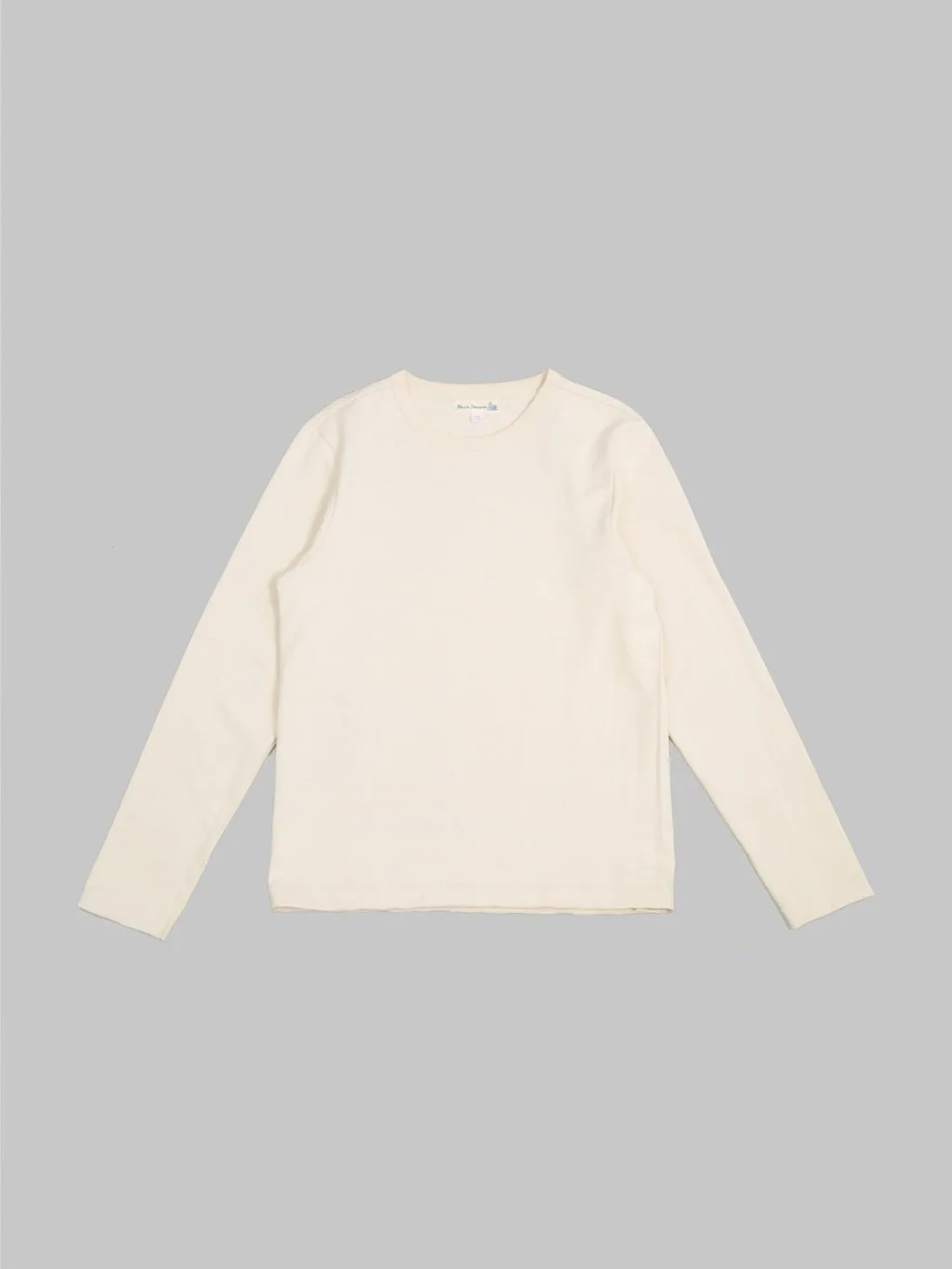 Merz b. Schwanen 2S18 Super Heavyweight 13.4oz Long Sleeve Crewneck Loopwheeled Relaxed Fit T-Shirt Nature