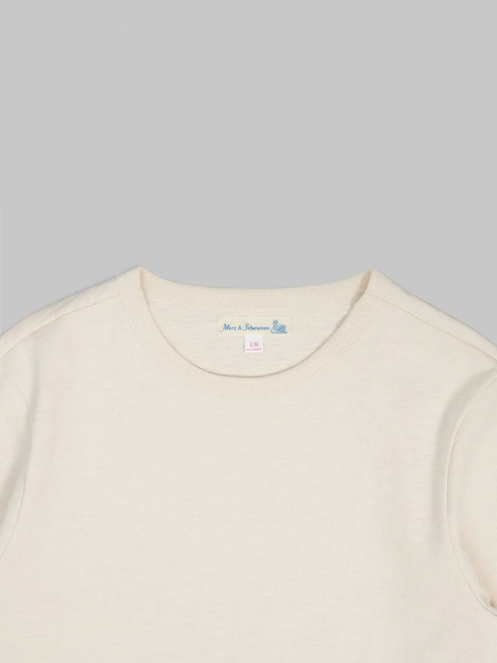 Merz b. Schwanen 2S18 Super Heavyweight 13.4oz Long Sleeve Crewneck Loopwheeled Relaxed Fit T-Shirt Nature