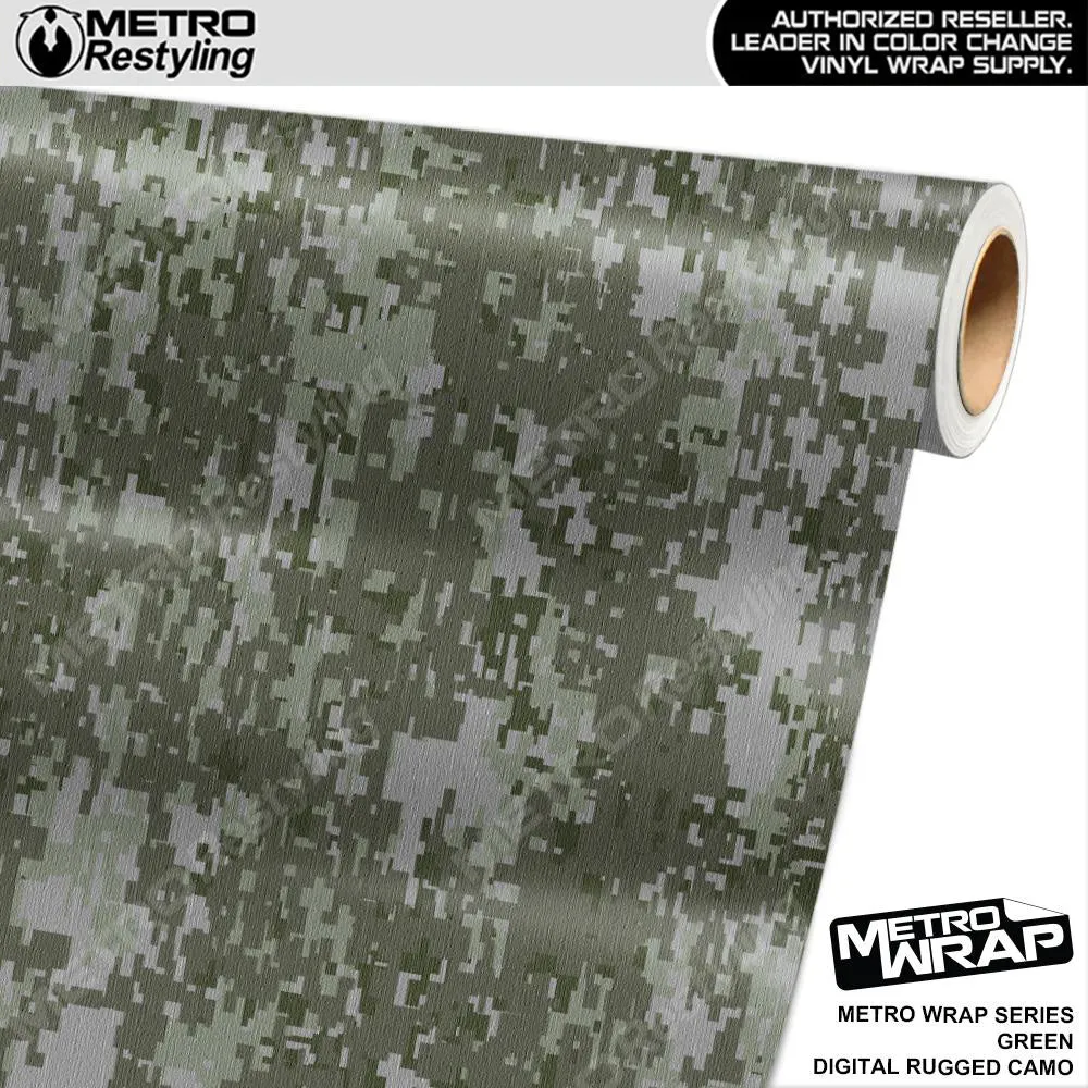 Metro Wrap Digital Rugged Green Camouflage Vinyl Film
