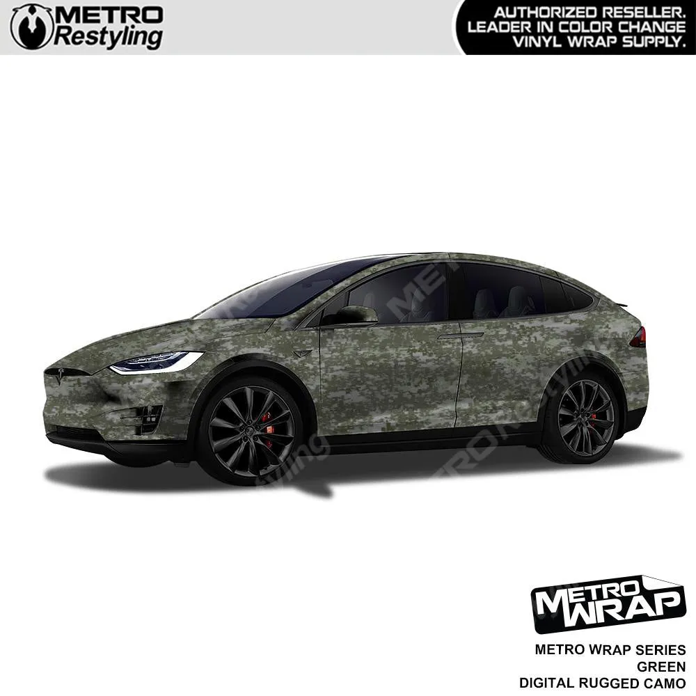Metro Wrap Digital Rugged Green Camouflage Vinyl Film
