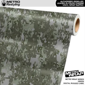 Metro Wrap Digital Rugged Green Camouflage Vinyl Film