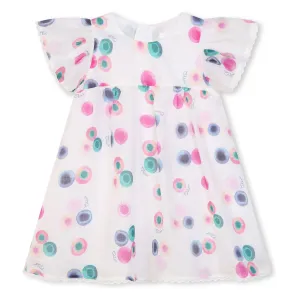 Multicolored Patterned Ruffled Dress