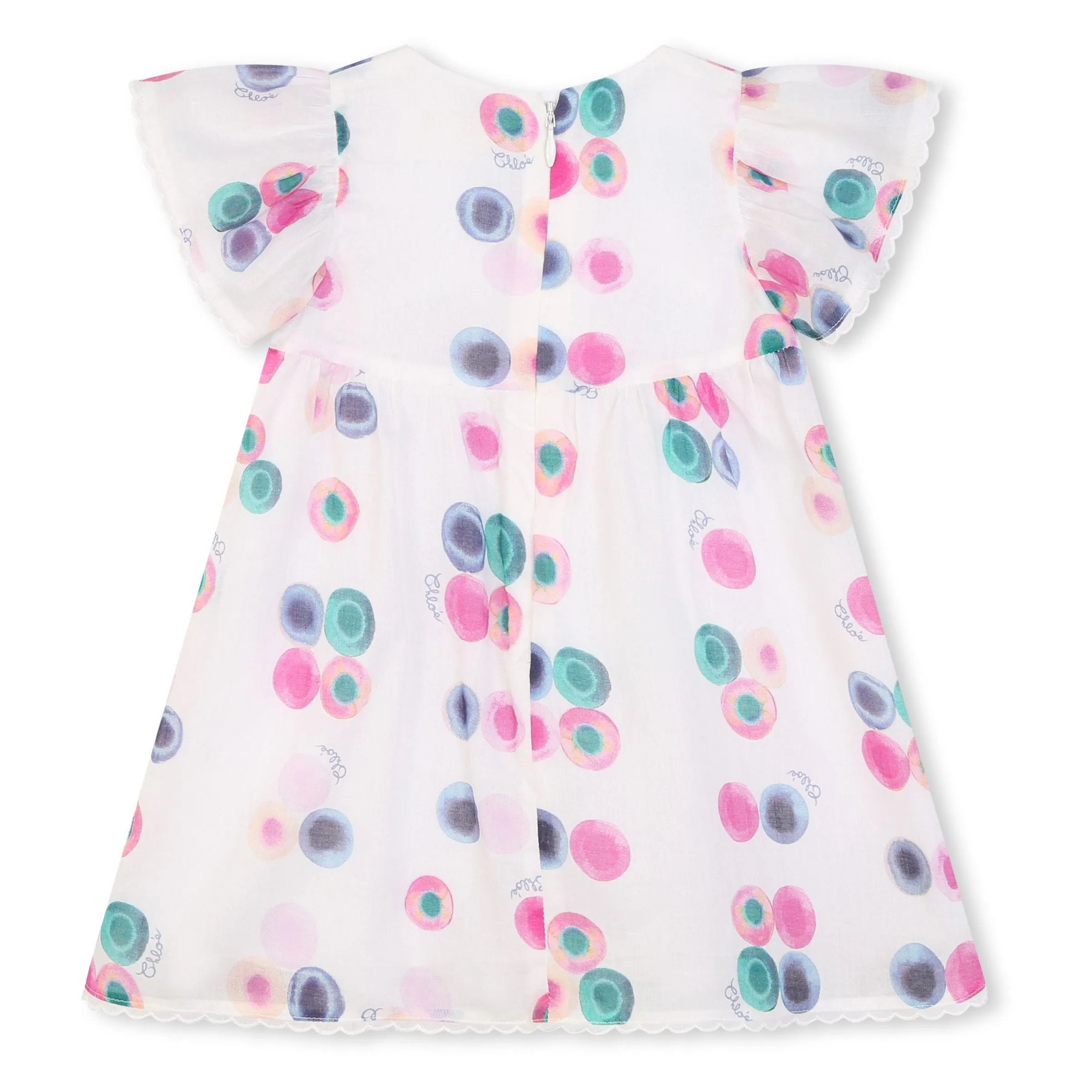 Multicolored Patterned Ruffled Dress