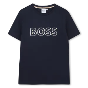 Navy Logo Outline T-Shirt