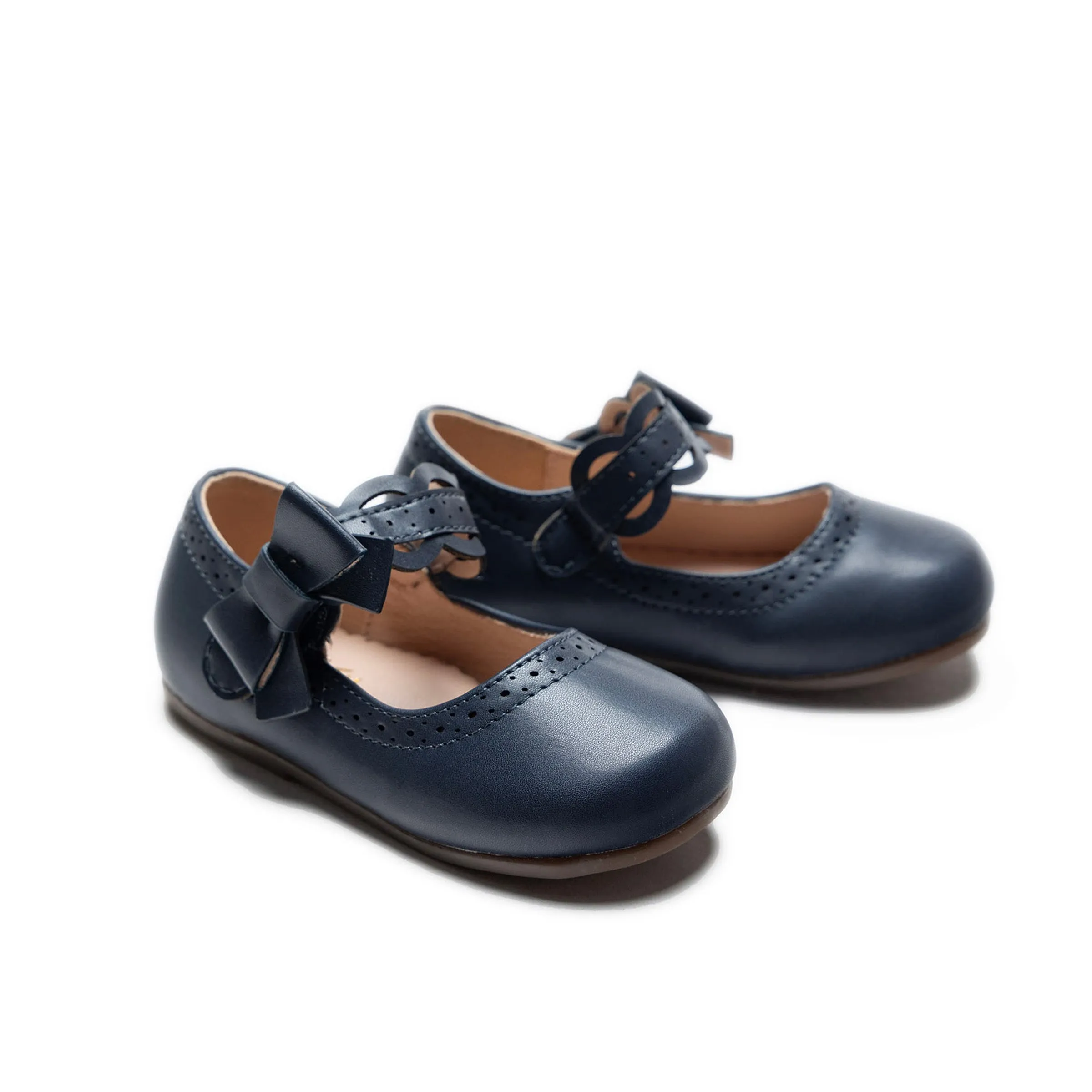 Navy Ribbon Banded Flats