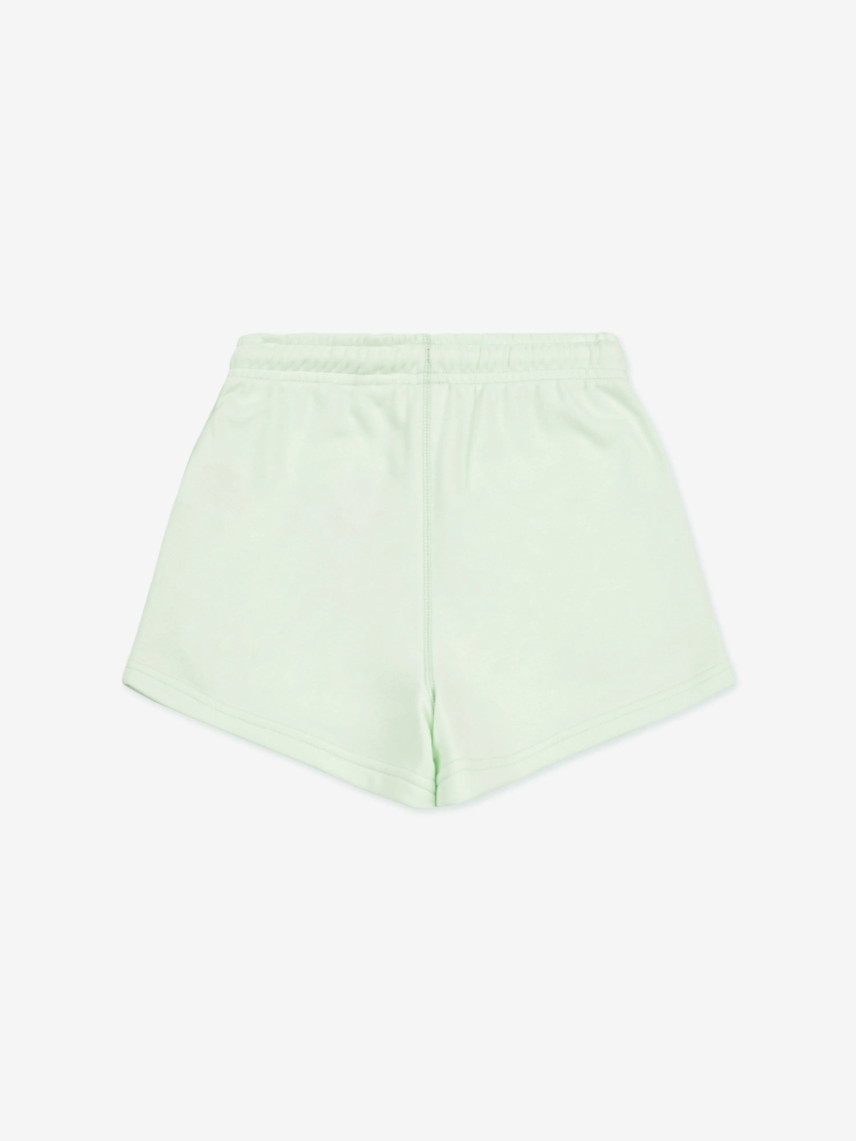 New Balance Girls French Terry Small Logo Shorts in Green