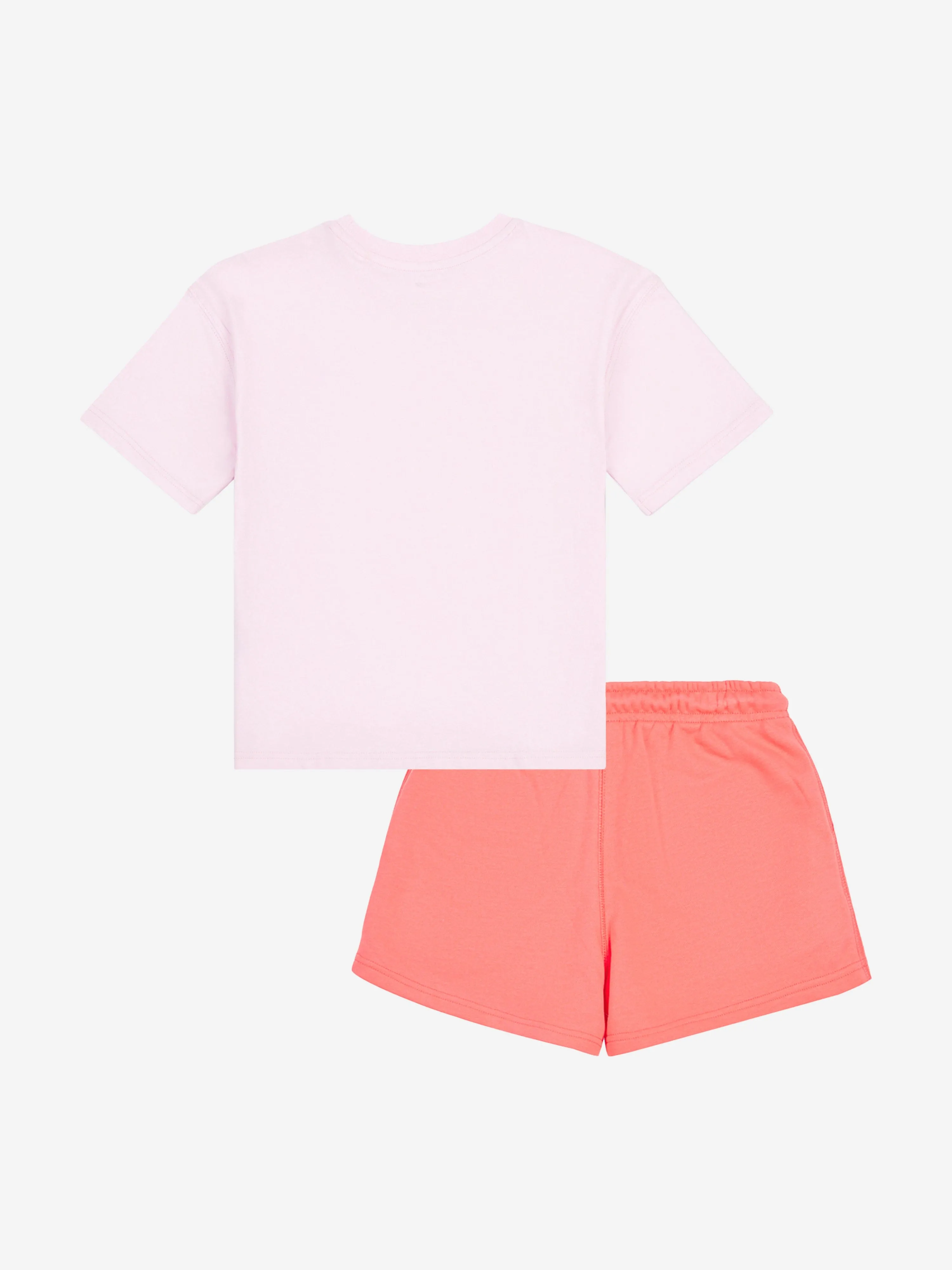 New Balance Girls Small Logo T-Shirt and Shorts Set in Pink