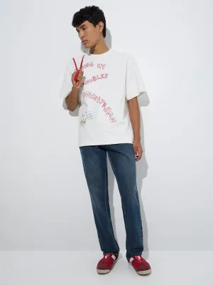 Nuon Blue Relaxed-Fit Mid-Rise Jeans