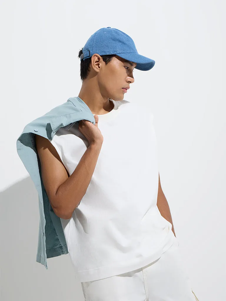 Nuon White Solid Relaxed-Fit T-Shirt