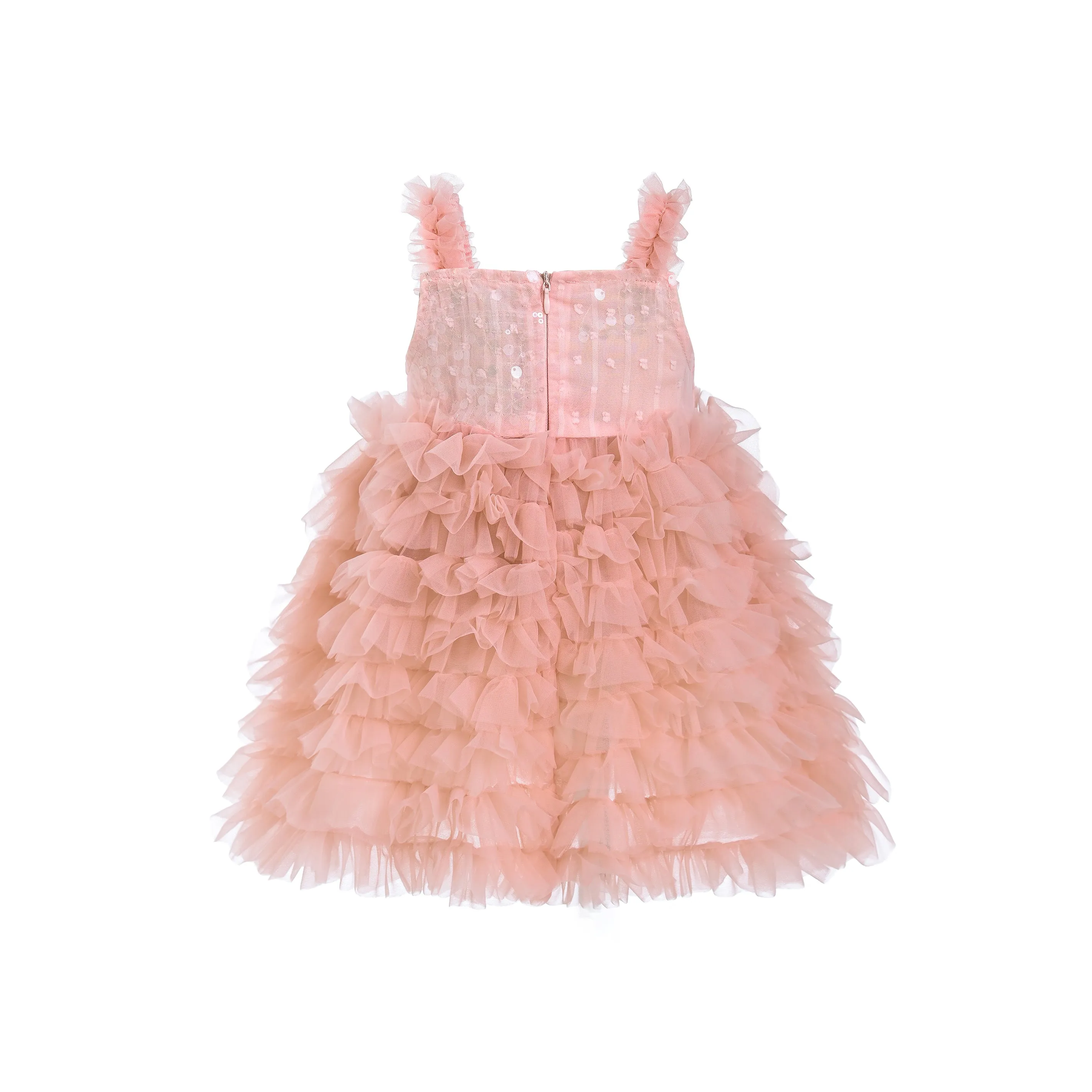 Pink Bow Tiered Tulle Dress