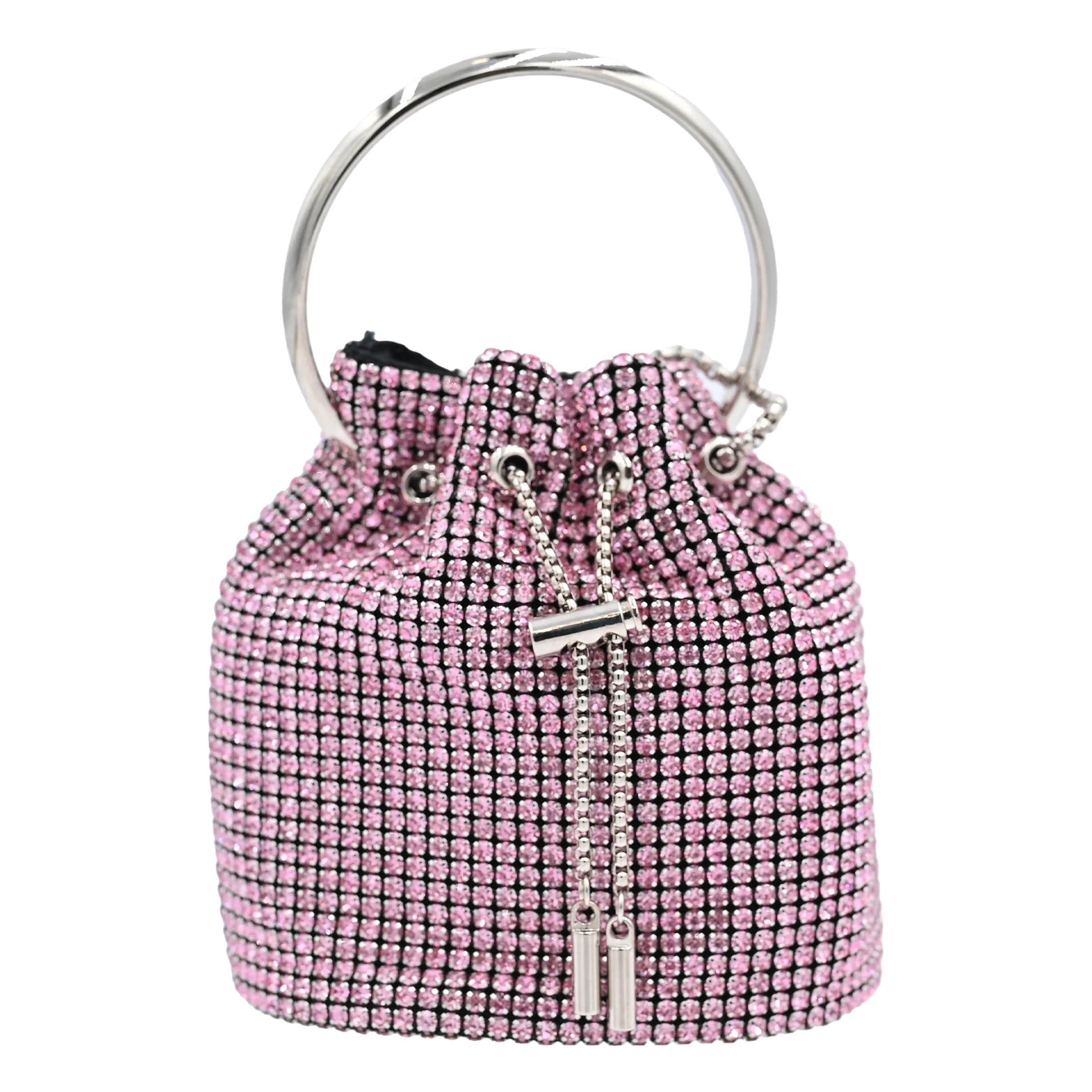 Pink Rhinestone Chain Buckle Purse