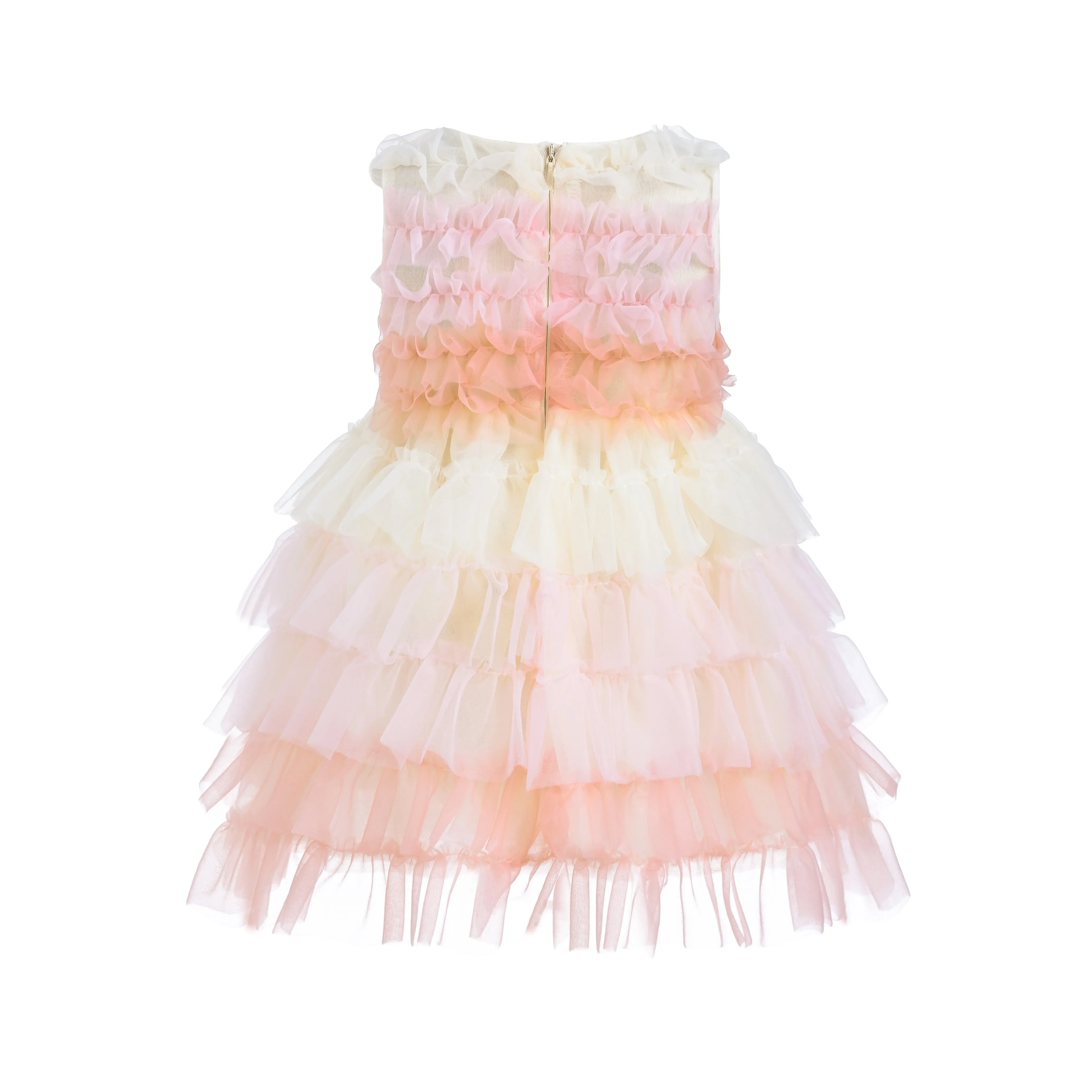 Pink Ruffle Layered Tulle Dress
