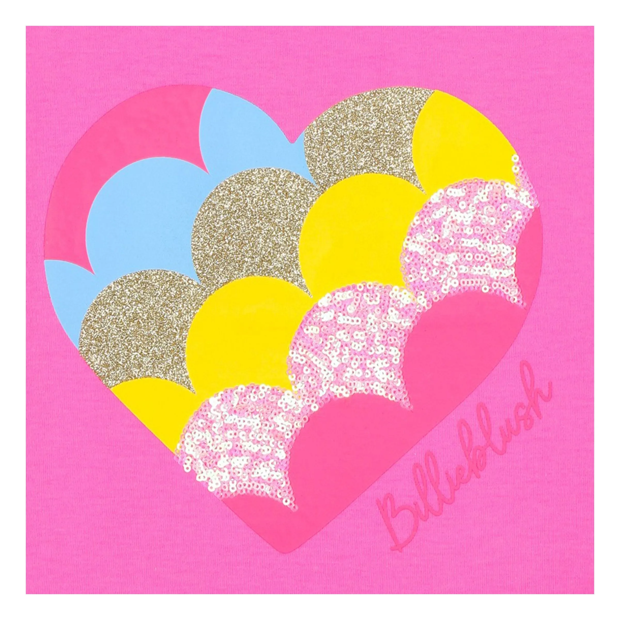 Pink Sequin Heart Applique T-Shirt