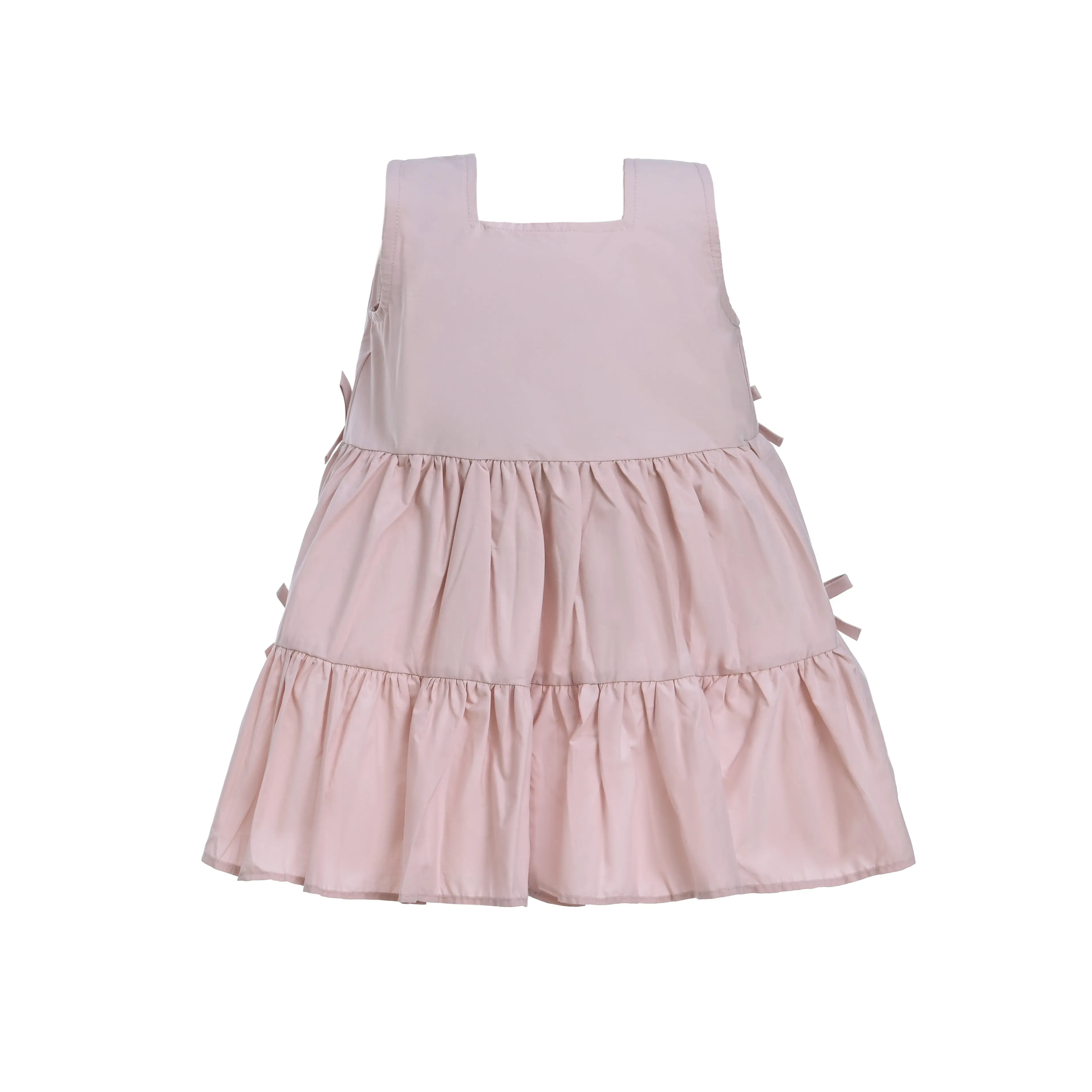 Pink Tiered Ribbon Sleeveless Dress