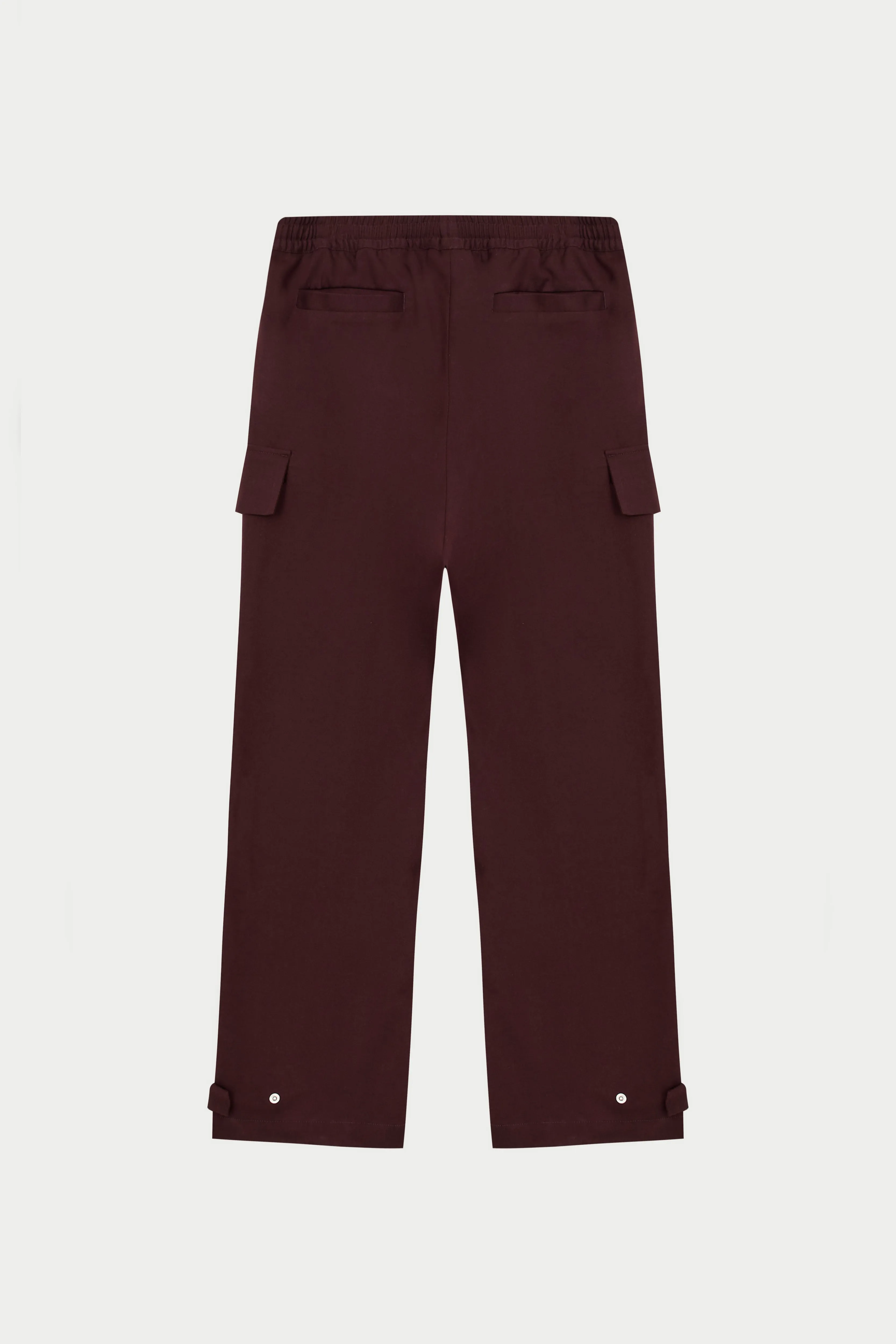PLEATED WIDE LEG TROUSER - BURGUNDY